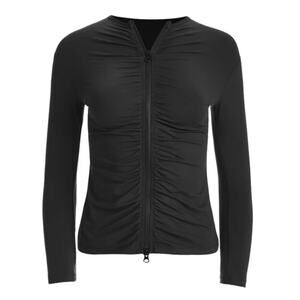NWT LeSwim Ruched Rashie Size 8 Long Sleeve Rash Guard UPF 50+ Medium Le Swim